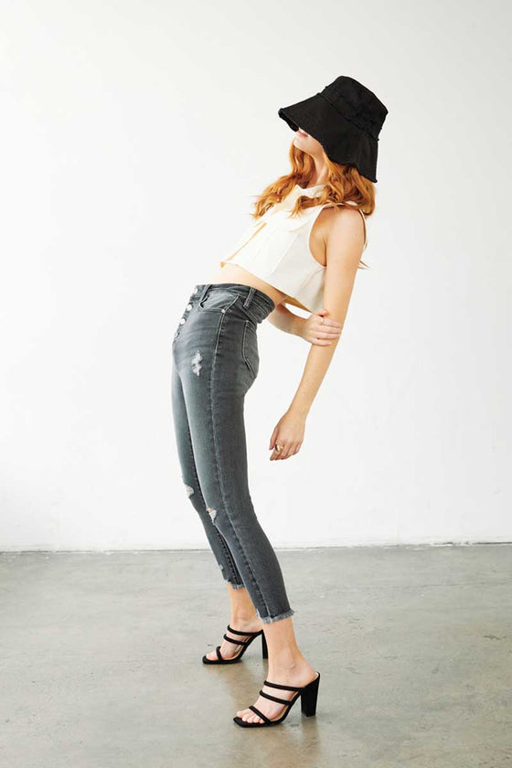Karlee Ultra High Rise Ankle Skinny Jeans - Official Kancan USA