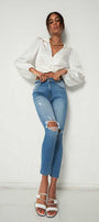 Serena High Rise Ankle Skinny Jeans - Official Kancan USA
