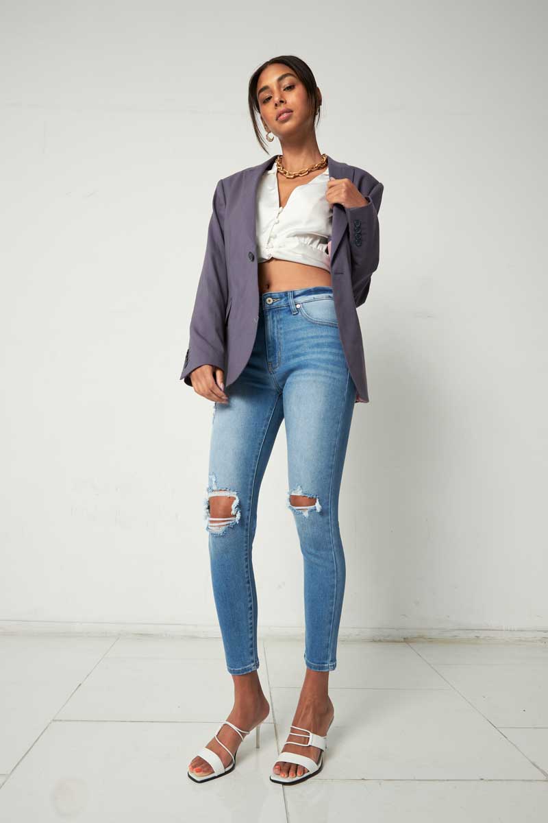 Serena High Rise Ankle Skinny Jeans - Official Kancan USA