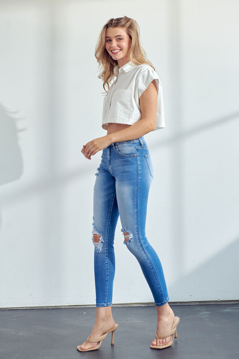 kana  Serena High Rise Ankle Skinny Jeans – Kancan USA