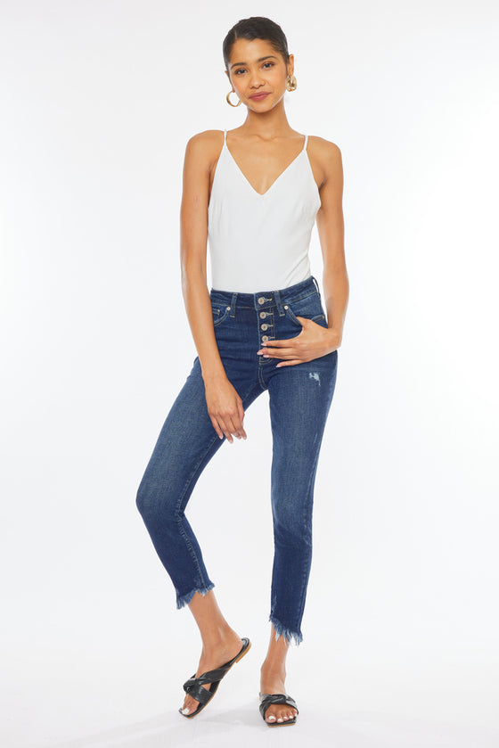 Winston High Rise Cropped Skinny Jeans - Official Kancan USA