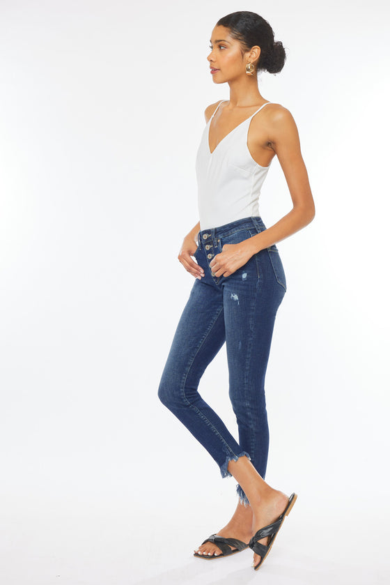 Winston High Rise Cropped Skinny Jeans - Official Kancan USA