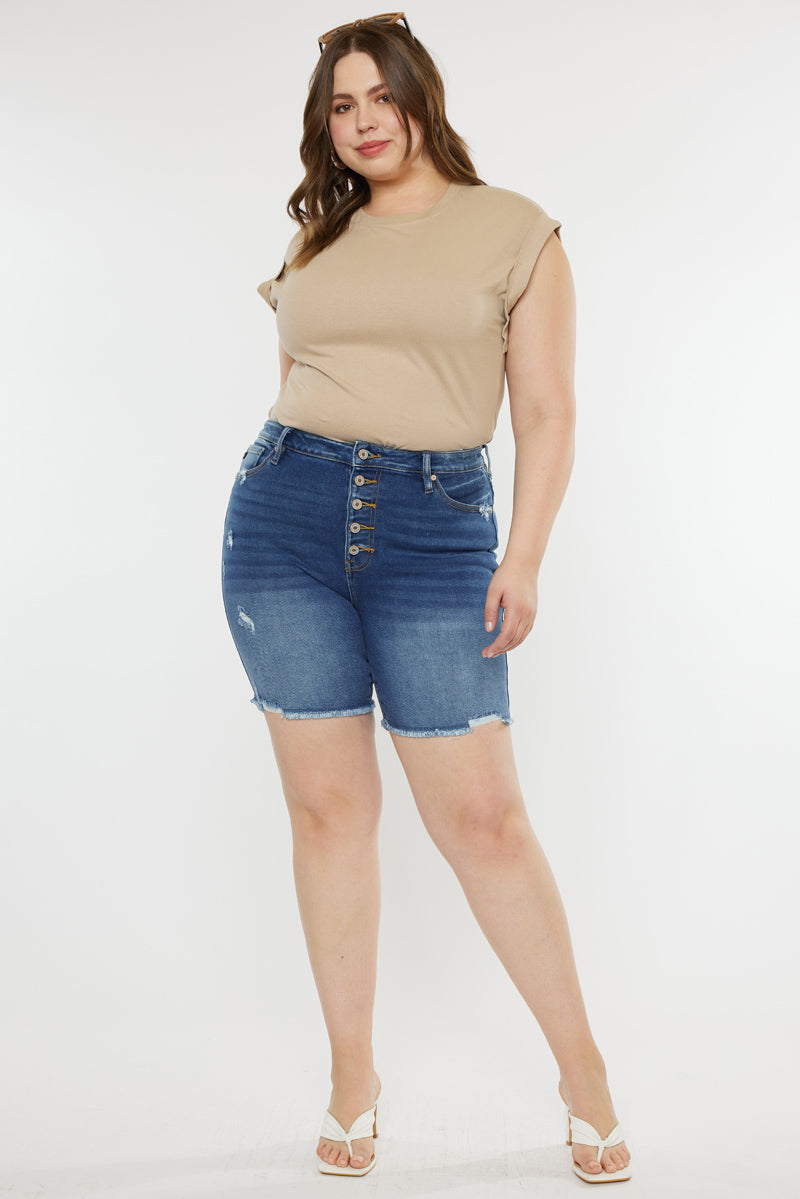 Tammy Ultra High Rise Bermuda Shorts (Plus Size) Official Kancan USA
