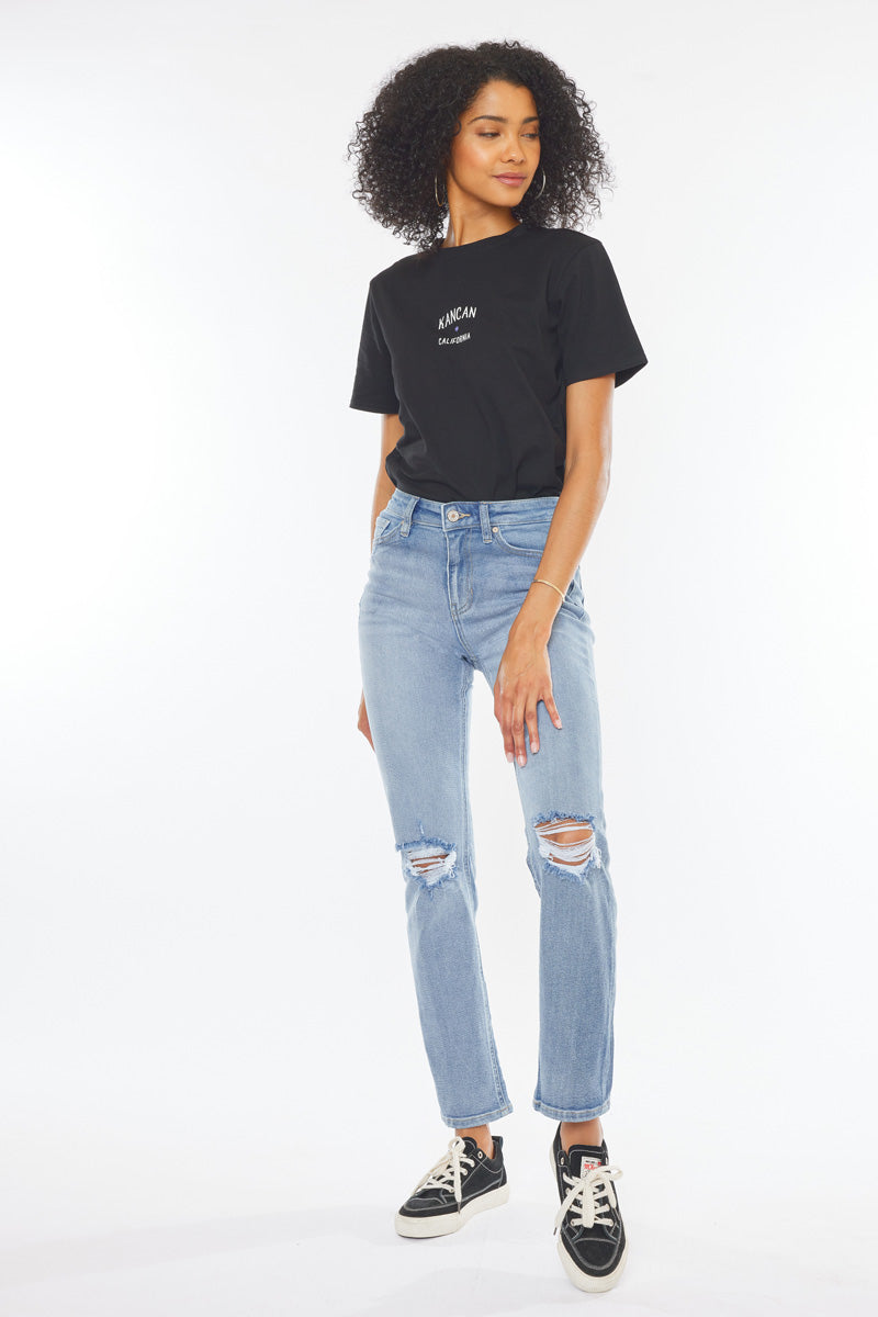 Sultana High Rise Slim Straight Jeans - Official Kancan USA
