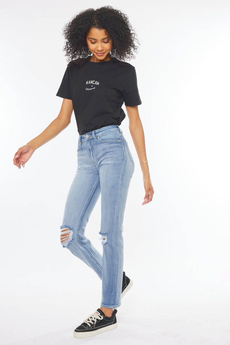 Sultana High Rise Slim Straight Jeans - Official Kancan USA