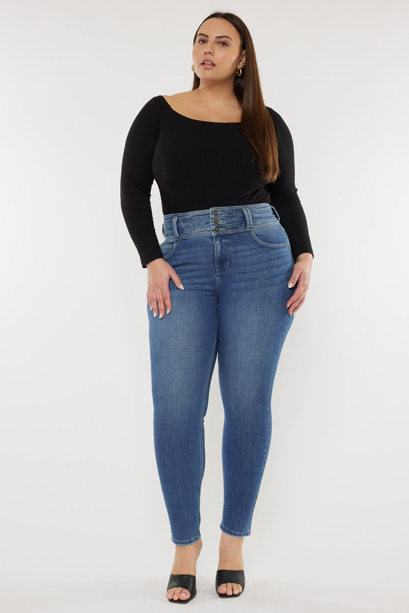 Brianne High Rise Super Skinny Jeans (Plus Size) - Official Kancan USA