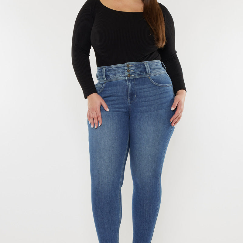 Brianne High Rise Super Skinny Jeans (Plus Size) - Official Kancan USA