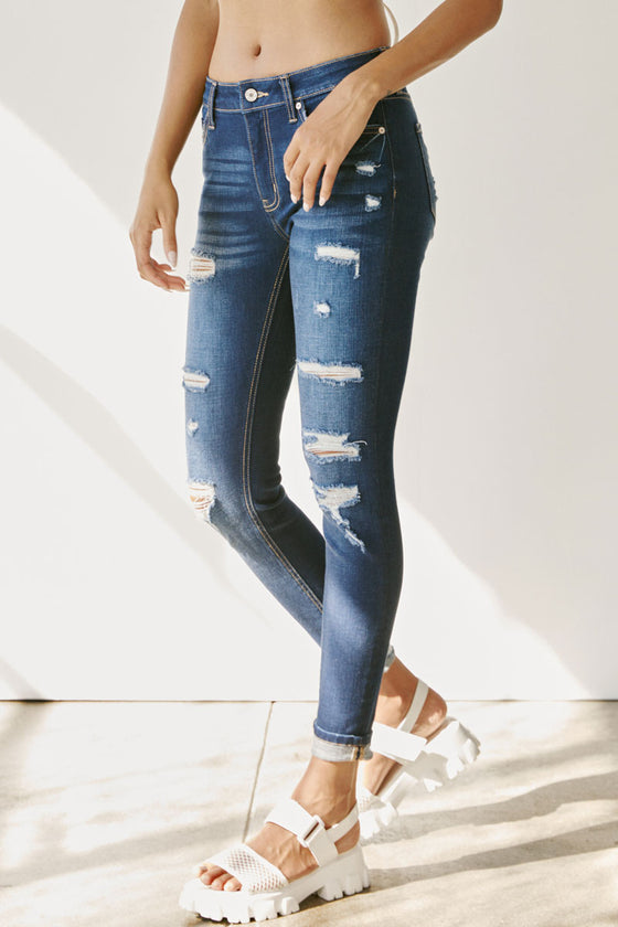 Amanda High Rise Ankle Skinny Jeans - Official Kancan USA
