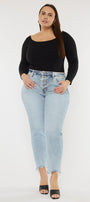 Mapel High Rise Slim Straight Jeans (Plus Size) - Official Kancan USA