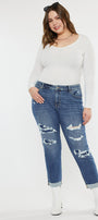 Jayleen Mid Rise Slim Boyfriend Jeans (Plus Size) - Official Kancan USA