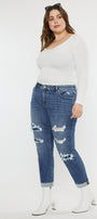 Jayleen Mid Rise Slim Boyfriend Jeans (Plus Size) - Official Kancan USA
