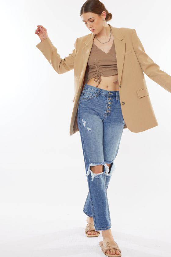 Keke High Rise Straight Leg Jeans - Official Kancan USA