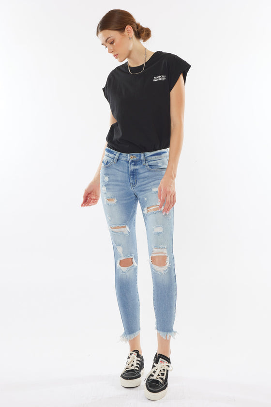 Janine Mid Rise Cropped Skinny Jeans - Official Kancan USA