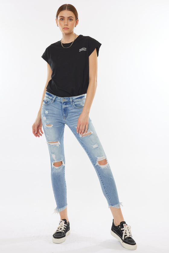 Janine Mid Rise Cropped Skinny Jeans - Official Kancan USA