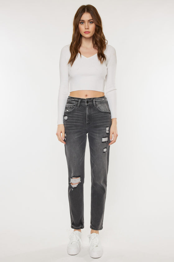 Clemence High Rise Mom Jeans - Official Kancan USA