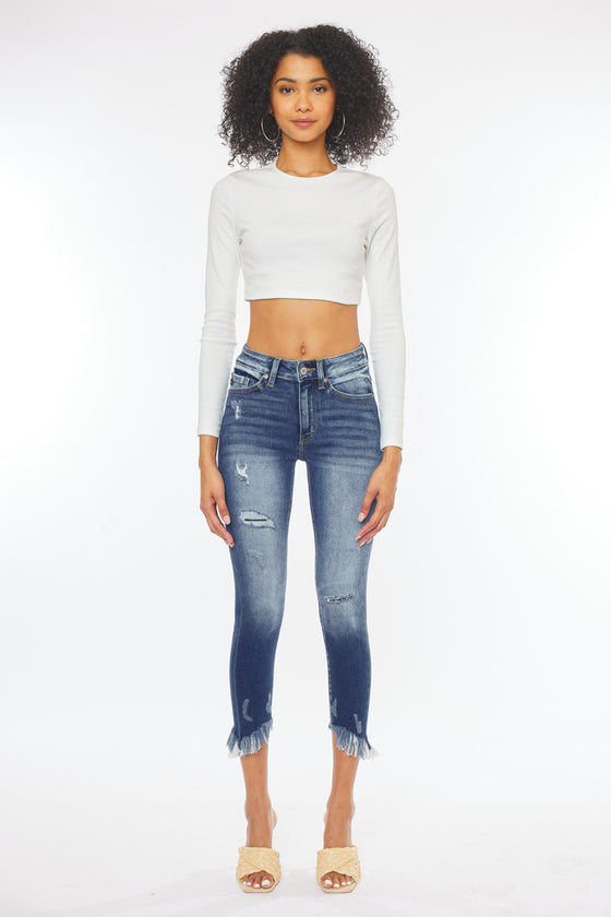Azaria High Rise Cropped Skinny Jeans - Official Kancan USA