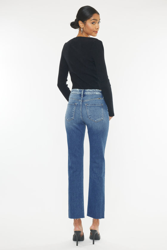 Walnut High Rise Slim Straight Jeans - Official Kancan USA