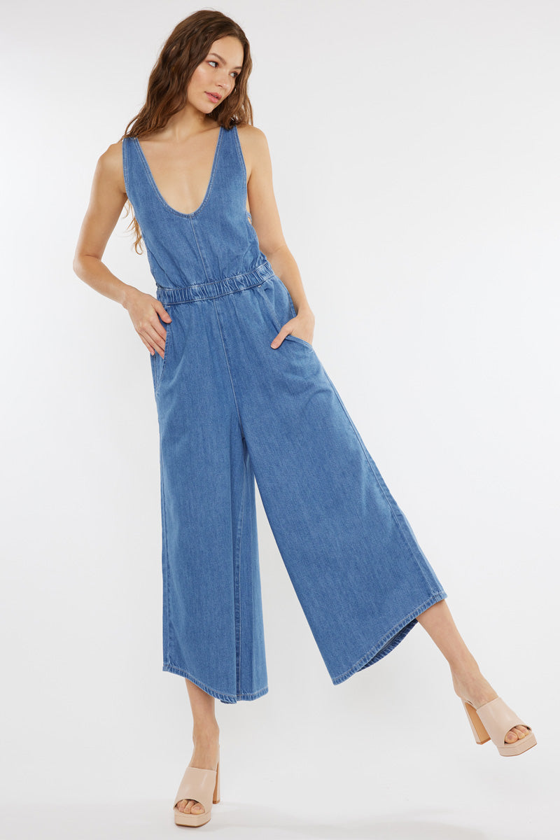 Sandria Cropped Wide Leg Overalls - Official Kancan USA
