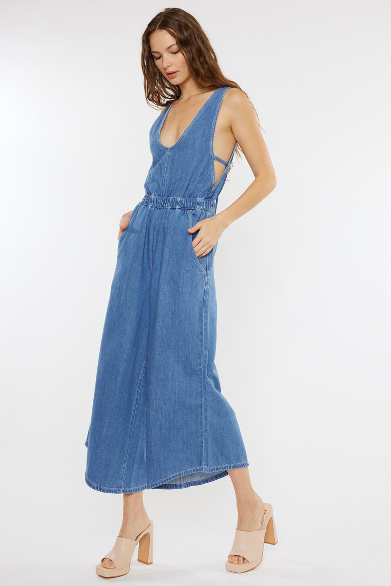 Sandria Cropped Wide Leg Overalls - Official Kancan USA