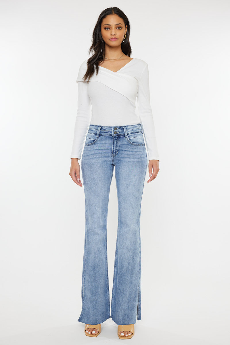 Selena Mid Rise Double Waist Band Flare - Official Kancan USA