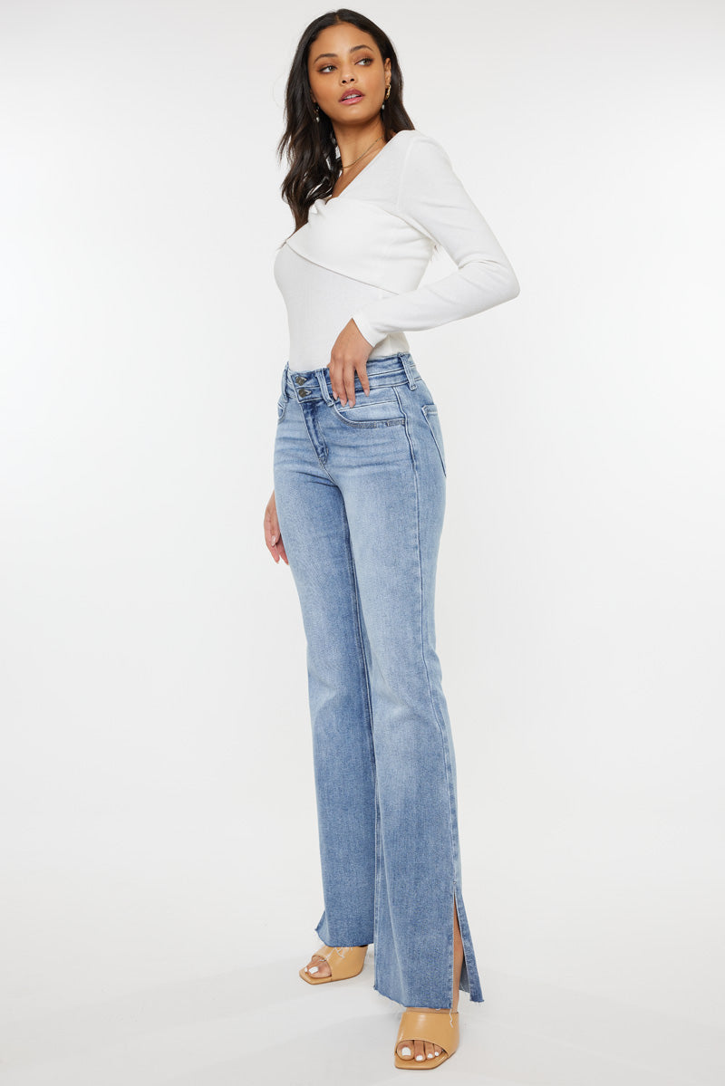Selena Mid Rise Double Waist Band Flare - Official Kancan USA