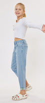 Halo Mid Rise Mini Mom Kid Jeans - Official Kancan USA