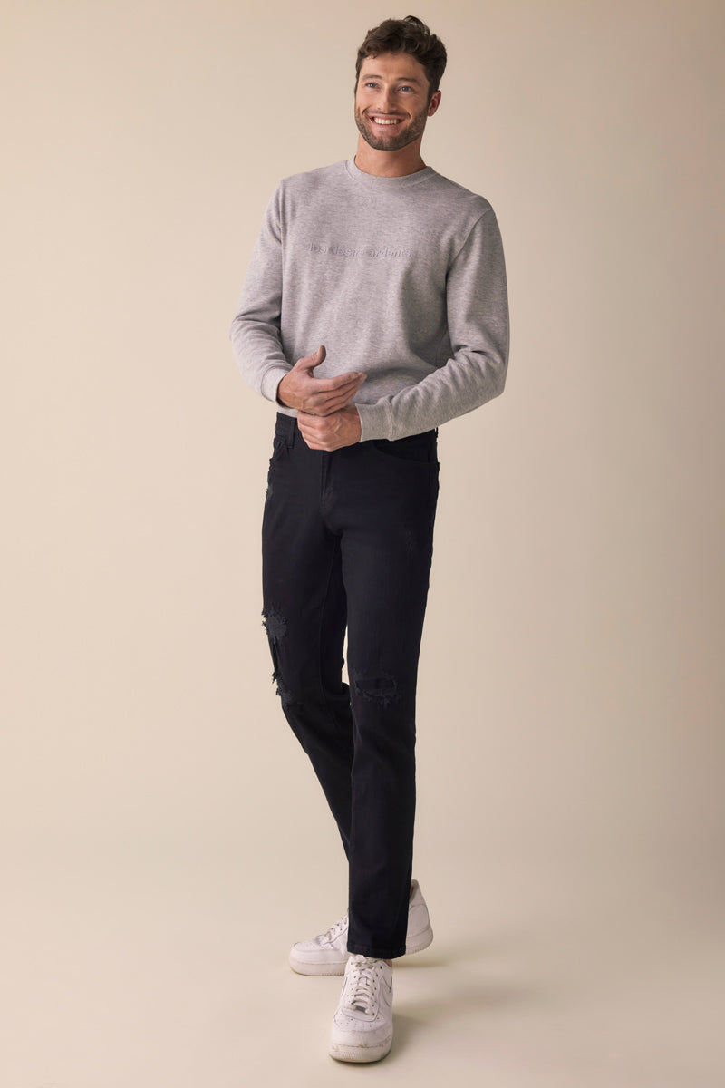 Jeddie Black Distressed Slim Straight - Official Kancan USA