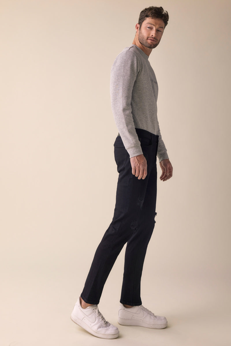 Jeddie Black Distressed Slim Straight - Official Kancan USA