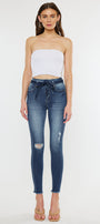 Sunny Ultra High Rise Belted Ankle Skinny Jeans - Official Kancan USA