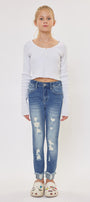 Cole High Rise Ankle Skinny Kid Jeans - Official Kancan USA