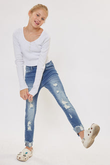  Cole High Rise Ankle Skinny Kid Jeans - Official Kancan USA