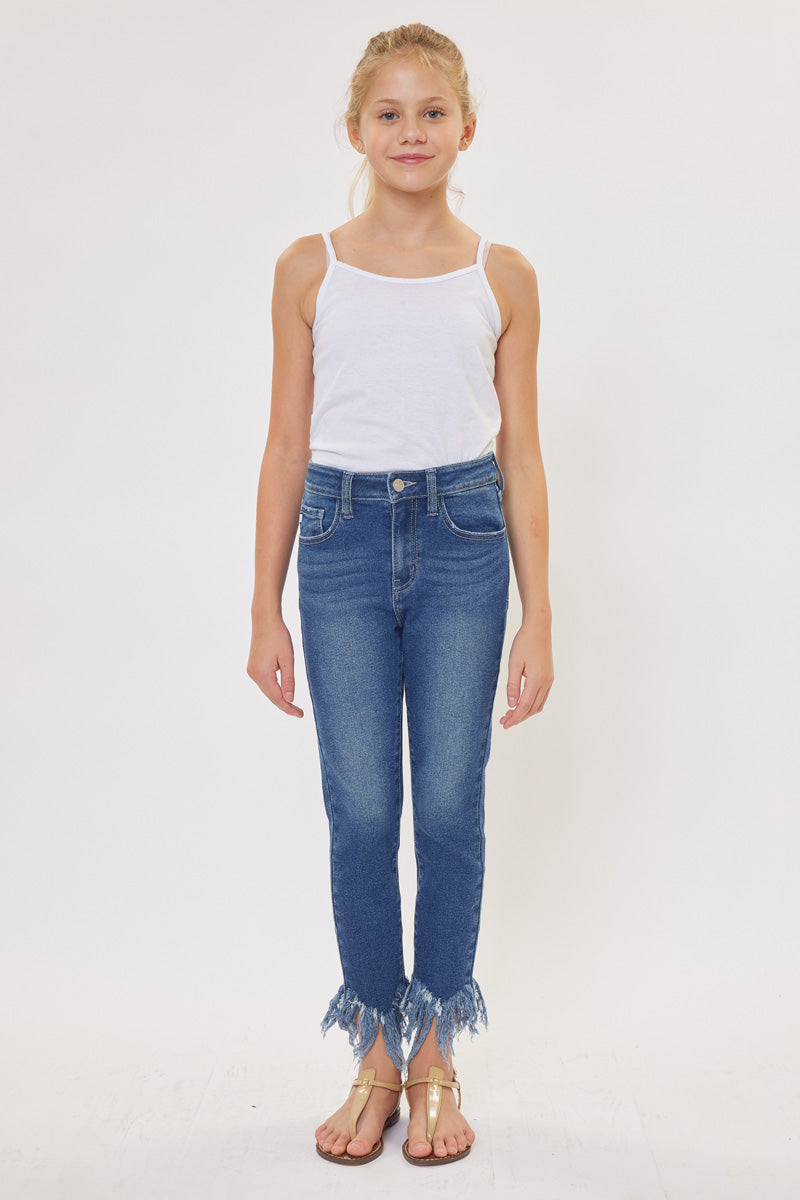 Junnie High Rise Ankle Skinny Kid Jeans(NEEDS PRICE) - Official Kancan USA