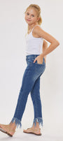 Junnie High Rise Ankle Skinny Kid Jeans(NEEDS PRICE) - Official Kancan USA