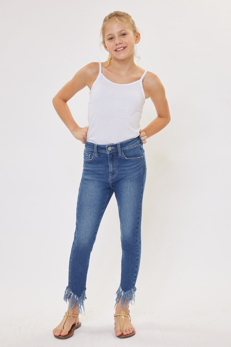 Junnie High Rise Ankle Skinny Kid Jeans(NEEDS PRICE) - Official Kancan USA