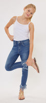 Junnie High Rise Ankle Skinny Kid Jeans(NEEDS PRICE) - Official Kancan USA