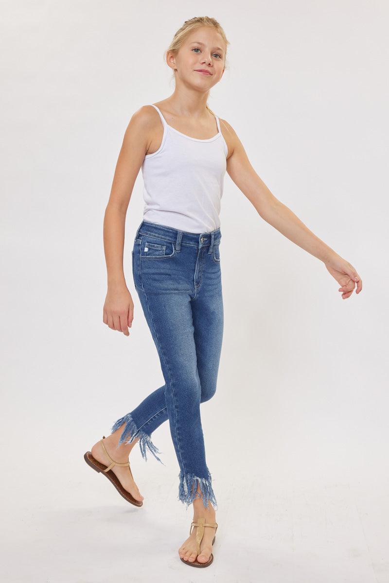 Junnie High Rise Ankle Skinny Kid Jeans(NEEDS PRICE) - Official Kancan USA