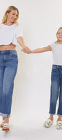 Halo Mid Rise Mini Mom Kid Jeans - Official Kancan USA