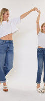 Halo Mid Rise Mini Mom Kid Jeans - Official Kancan USA