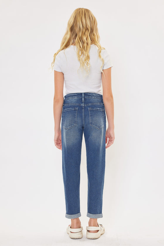 Halo Mid Rise Mini Mom Kid Jeans - Official Kancan USA